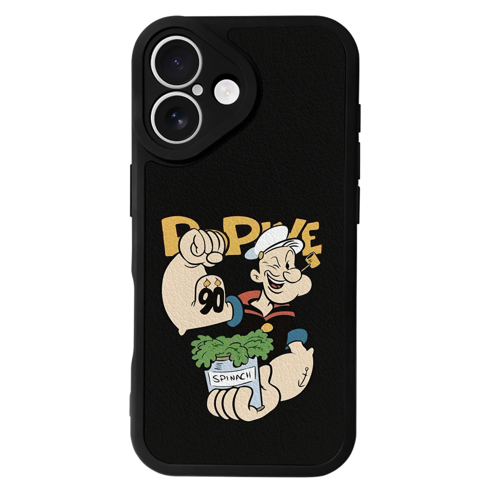 ポパイ グッズ ポパイ - IPhone 16シリーズ対応 ・ シリコンスマホケース ・ レザー調 ・ 高精度フィット ・ 耐衝撃 ・ ワイヤレス充電対応 ・ 精密カット